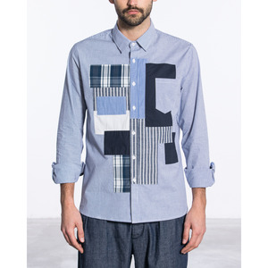 [지아니루포]Stripe pattern With Square Patched M107 남성 셔츠